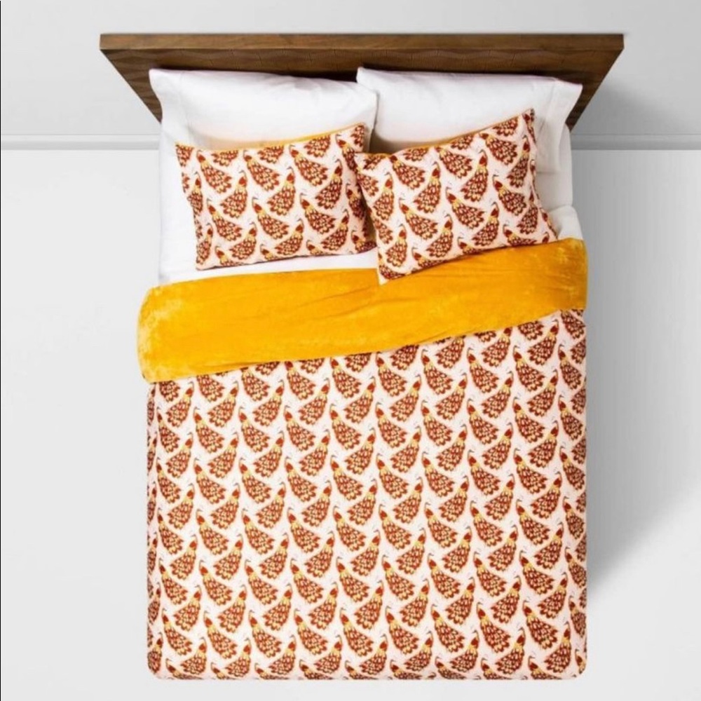 Reversible King Velvet Peacock Print Comforter and Sham Set from Target
